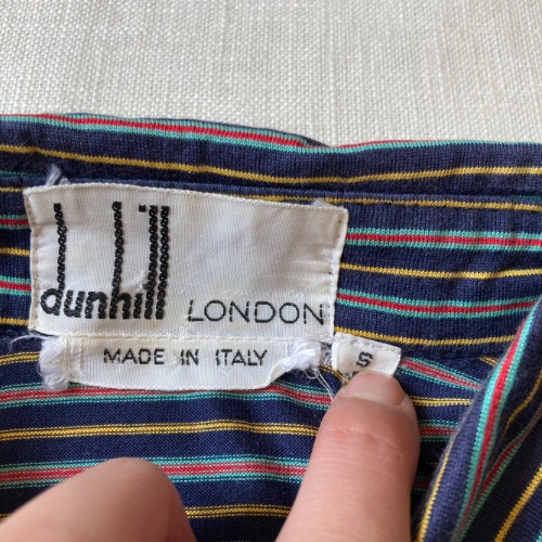 vtg dunhill multi stripe polo shirt (100 size)