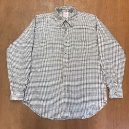 brooks brothers flannel mini tattersall check bd shirt USA made (100)