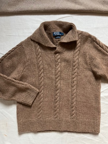 polo hand knit wool collar cable knit (L size, 100-103 추천)