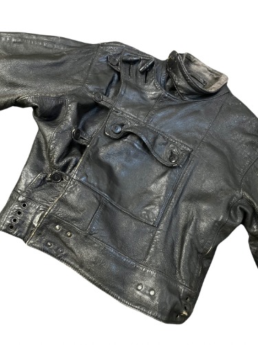 50~60s swedish army motocycle leather jacket (48 size, 100~105 추천)