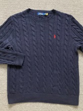 polo cotton cable knit (L size, 105-110 size)