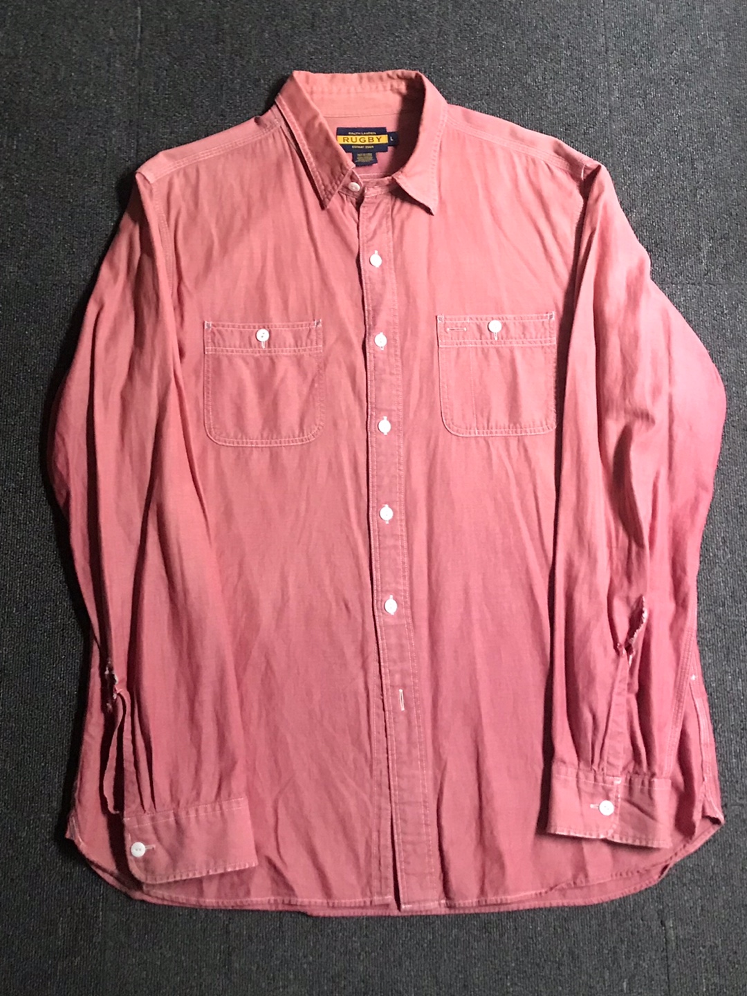 rugby RL distressed chambray work shirt (L size, ~103 추천)