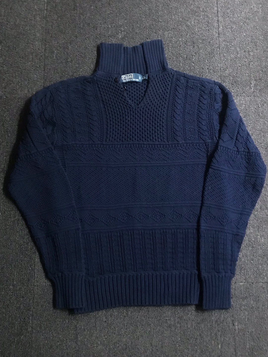 Polo RL cotton pattern cable sweater (M size, ~103 추천)